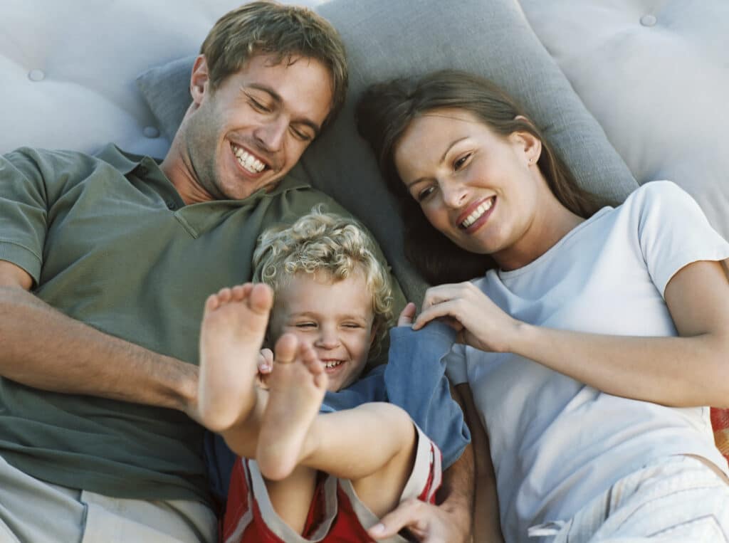 family comfortable at home